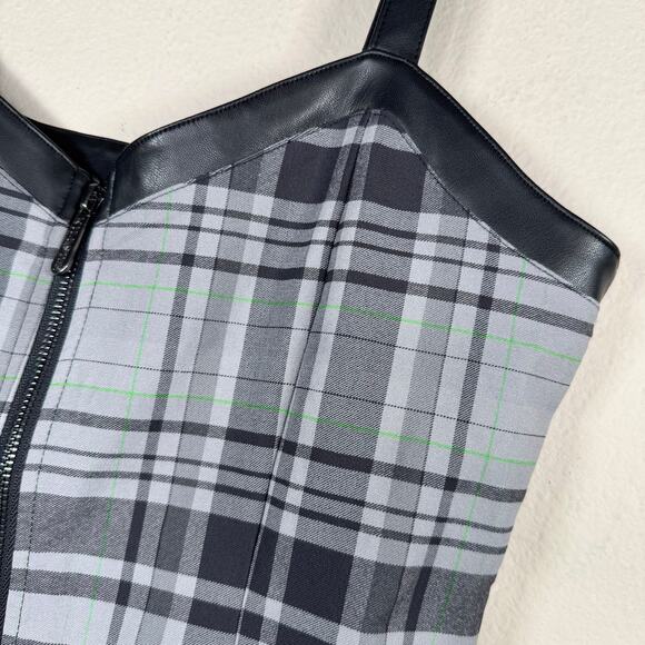 Killstar Bury Me Plaid Full Zip Bodycon Dress XL NWOT - Picture 5 of 16